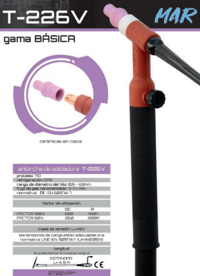 Antorcha de soldadura T-226V Mod MAR