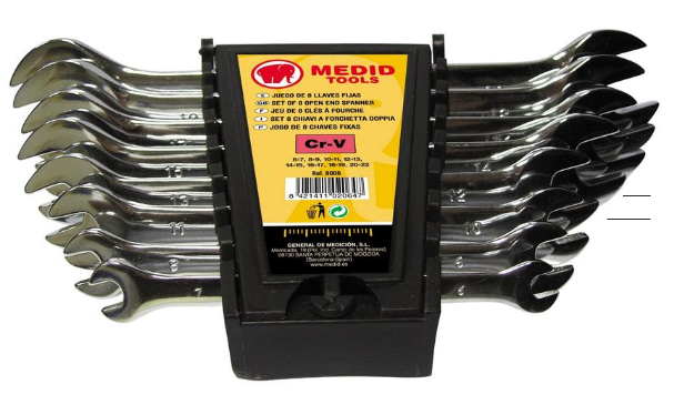 Juego de 8 llaves fijas / satinadas