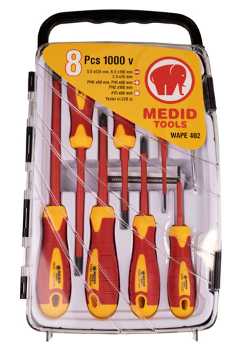 [WAPE402] Set de 8 destornilladores aislados