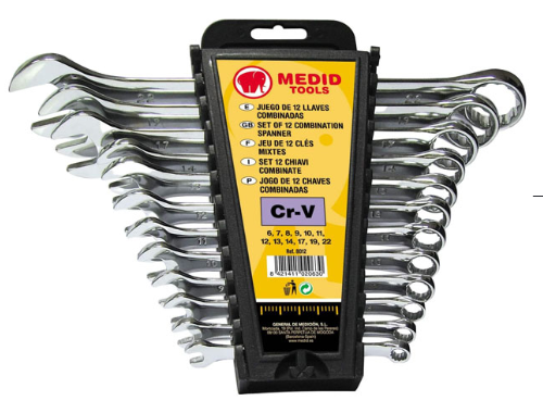 [8012] Juego de 12 llaves combinadas / satinadas