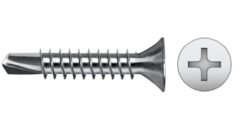 Tornillo broca cab. avellanada DIN 7504-P  4.2x45 ZN